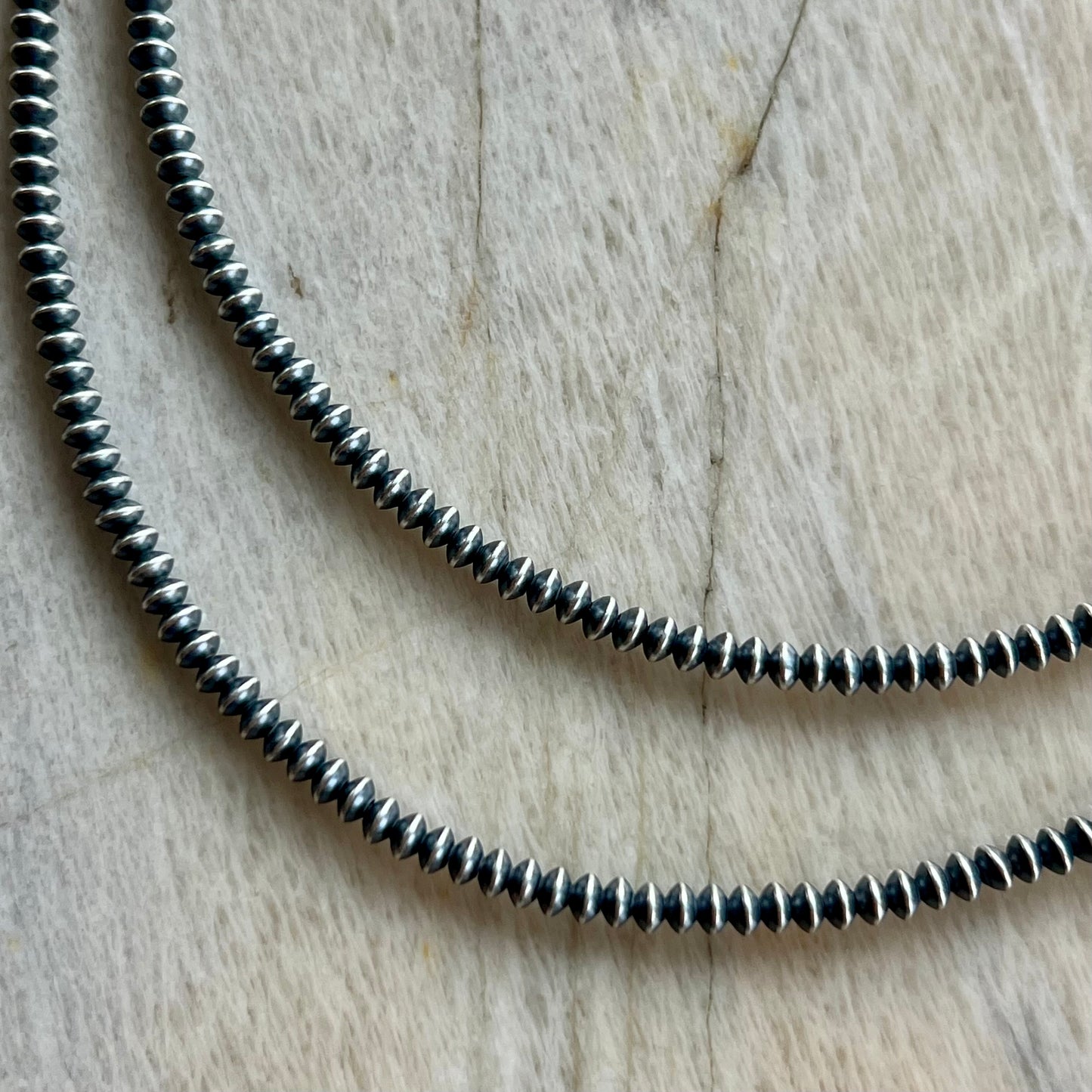 3mm Sterling Silver Saucer Bead Necklace