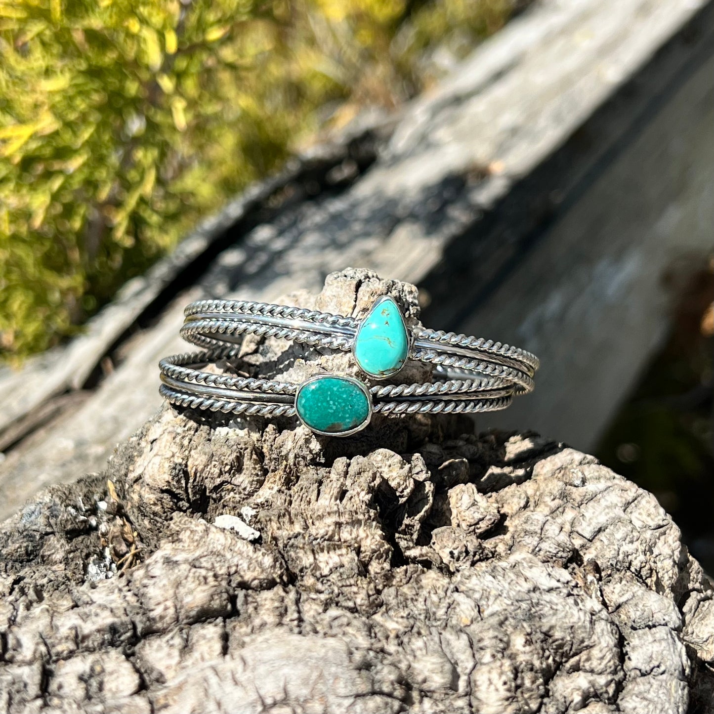 Teardrop Turquoise Stacker Cuff