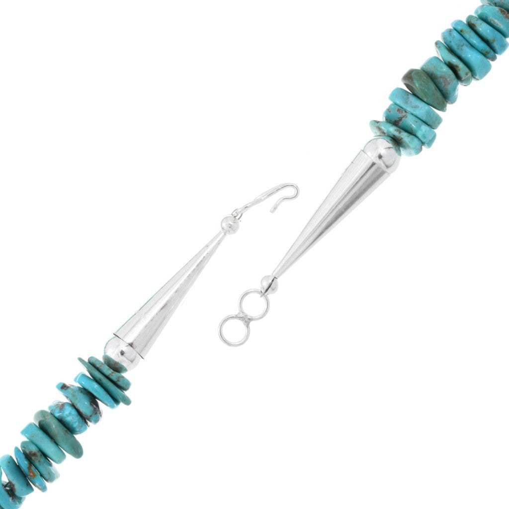 Navajo Beaded Turquoise Flat Nugget Necklace