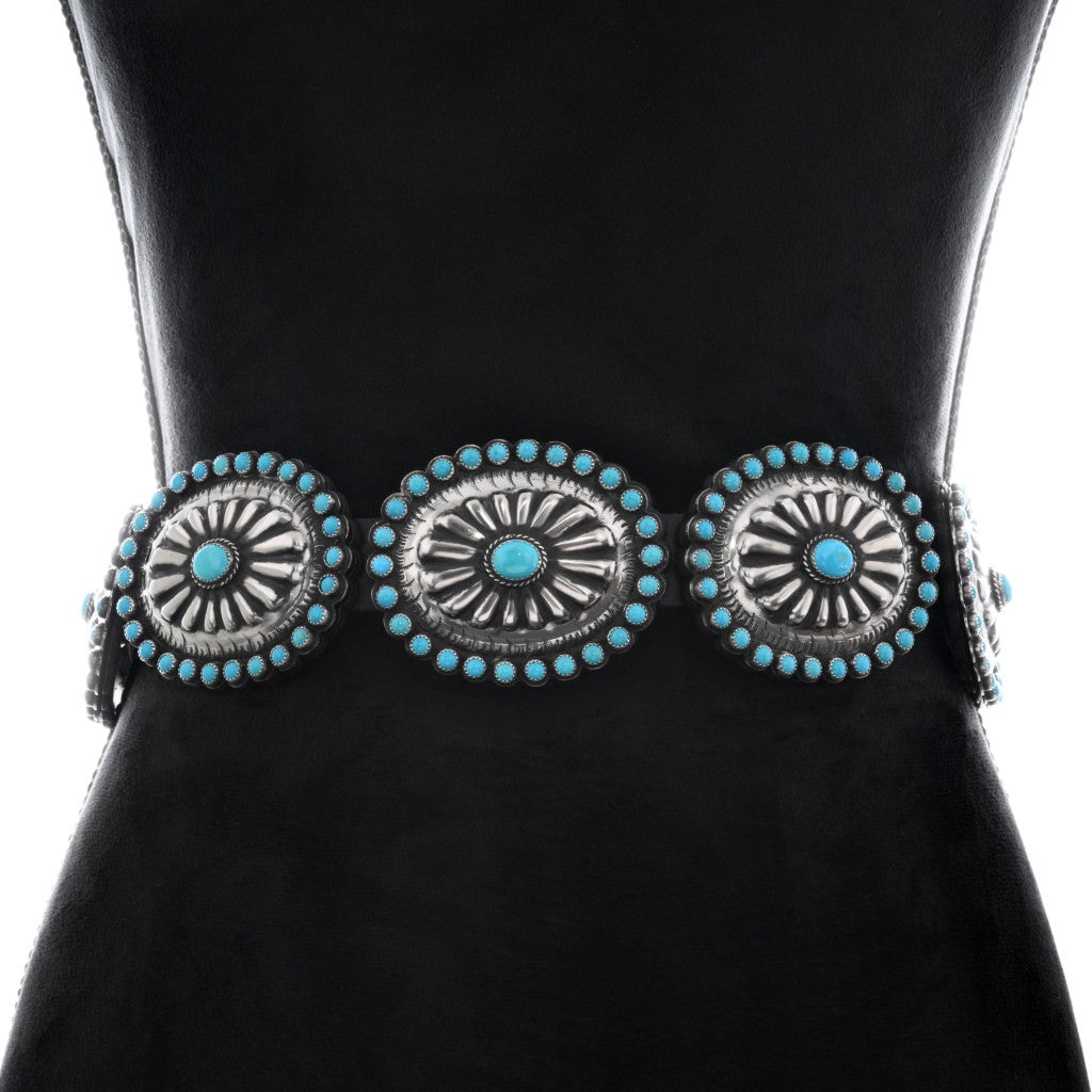 The South Point Turquoise Concho Belt