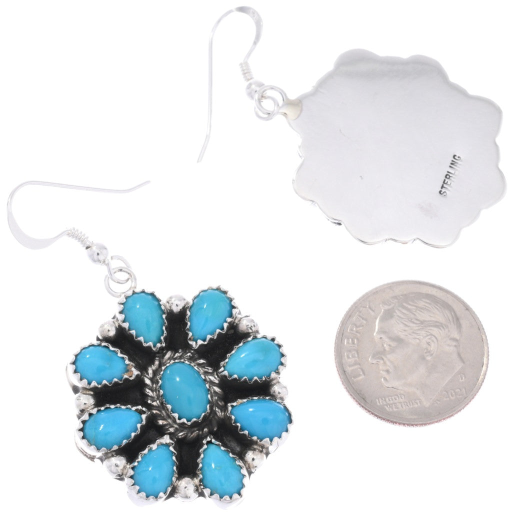 Natural Kingman Turquoise Cluster Earrings