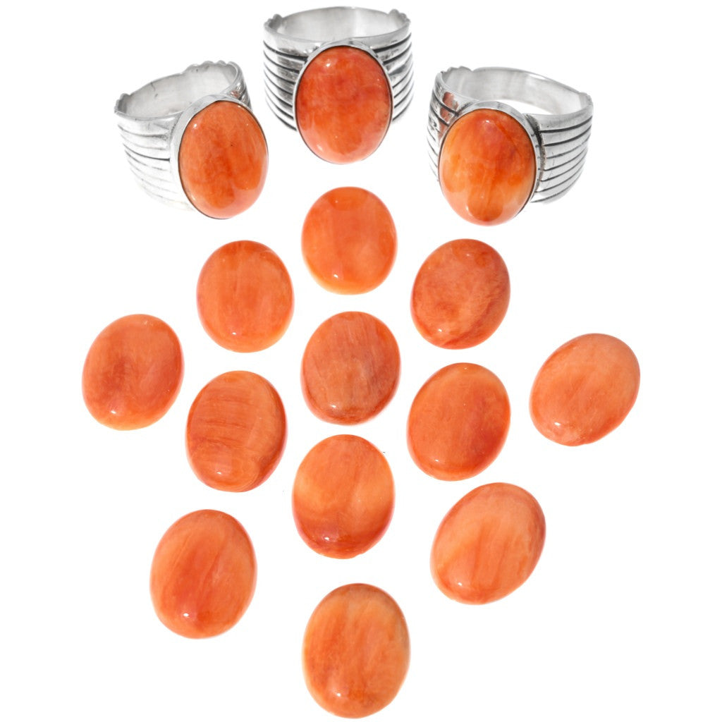 Orange Spiny and Sterling Ring
