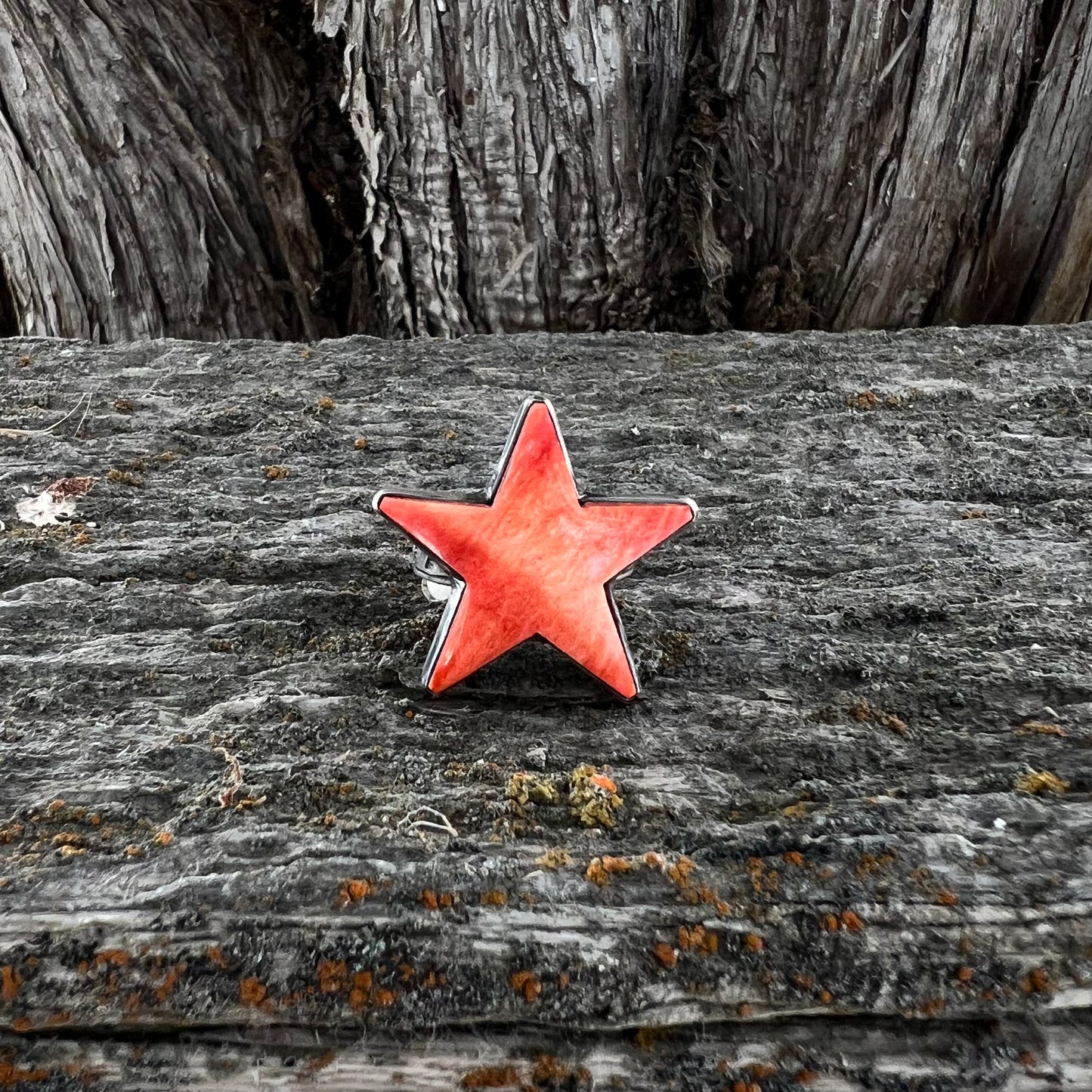 Orange Spiny Star Ring
