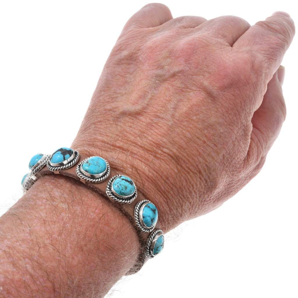 Ithaca Peak Turquoise & Leather Concho Bracelet