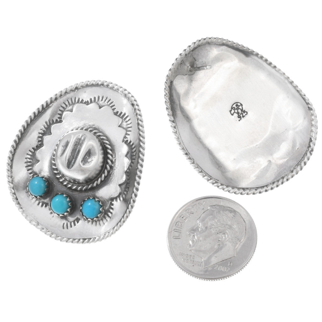 Turquoise Cowboy Hat Earrings