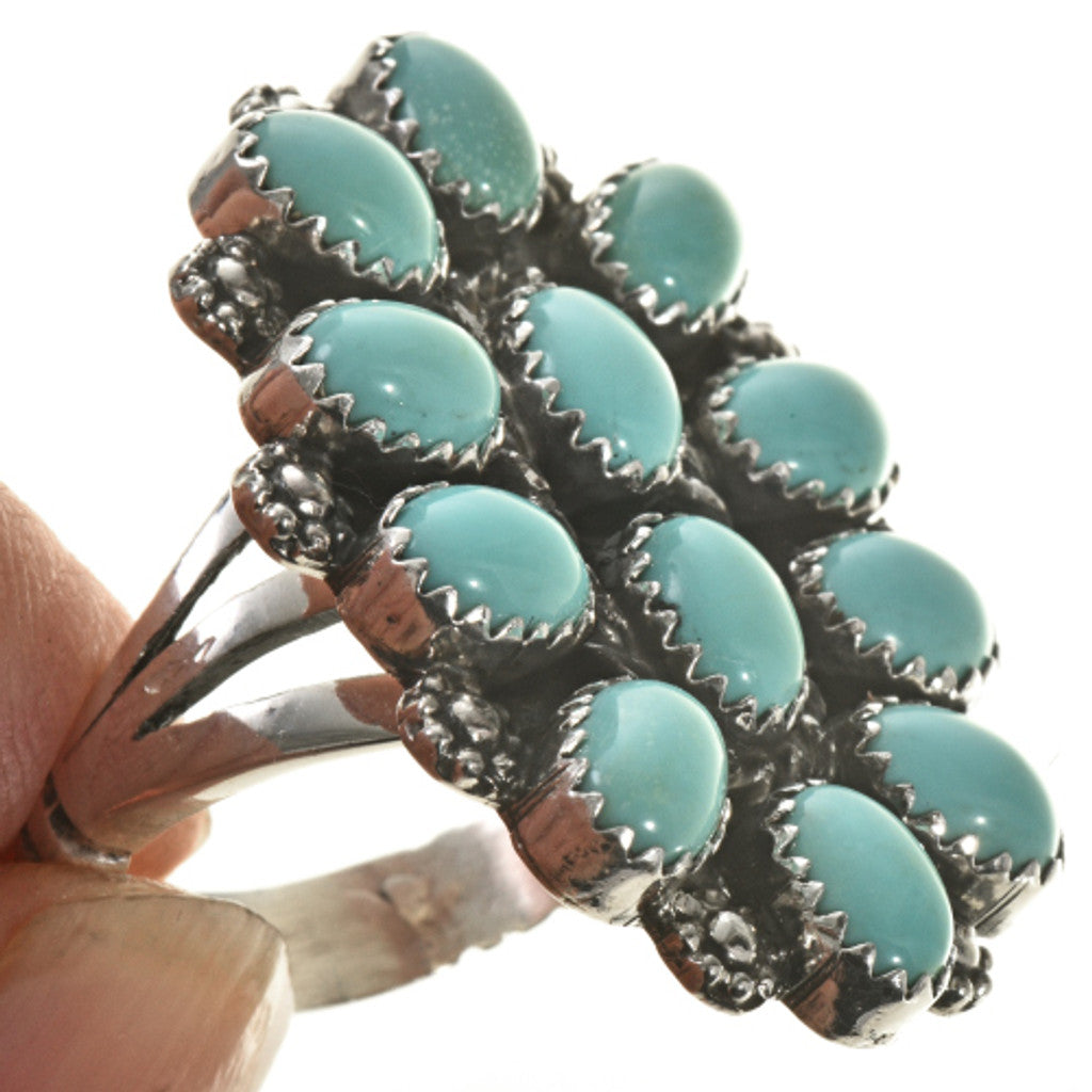 Vintage Style Turquoise Cluster Ring