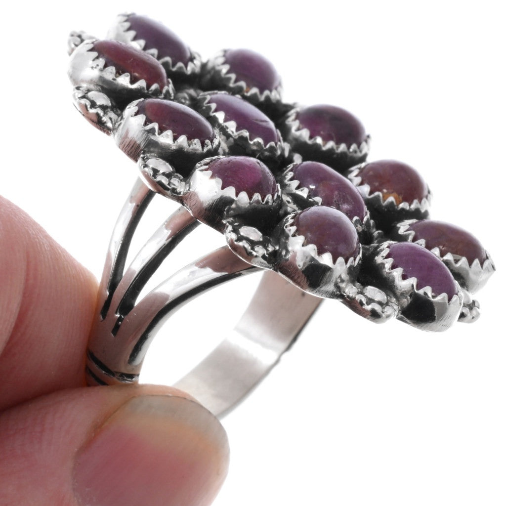 Dark Ruby Large Navajo Cluster Ring