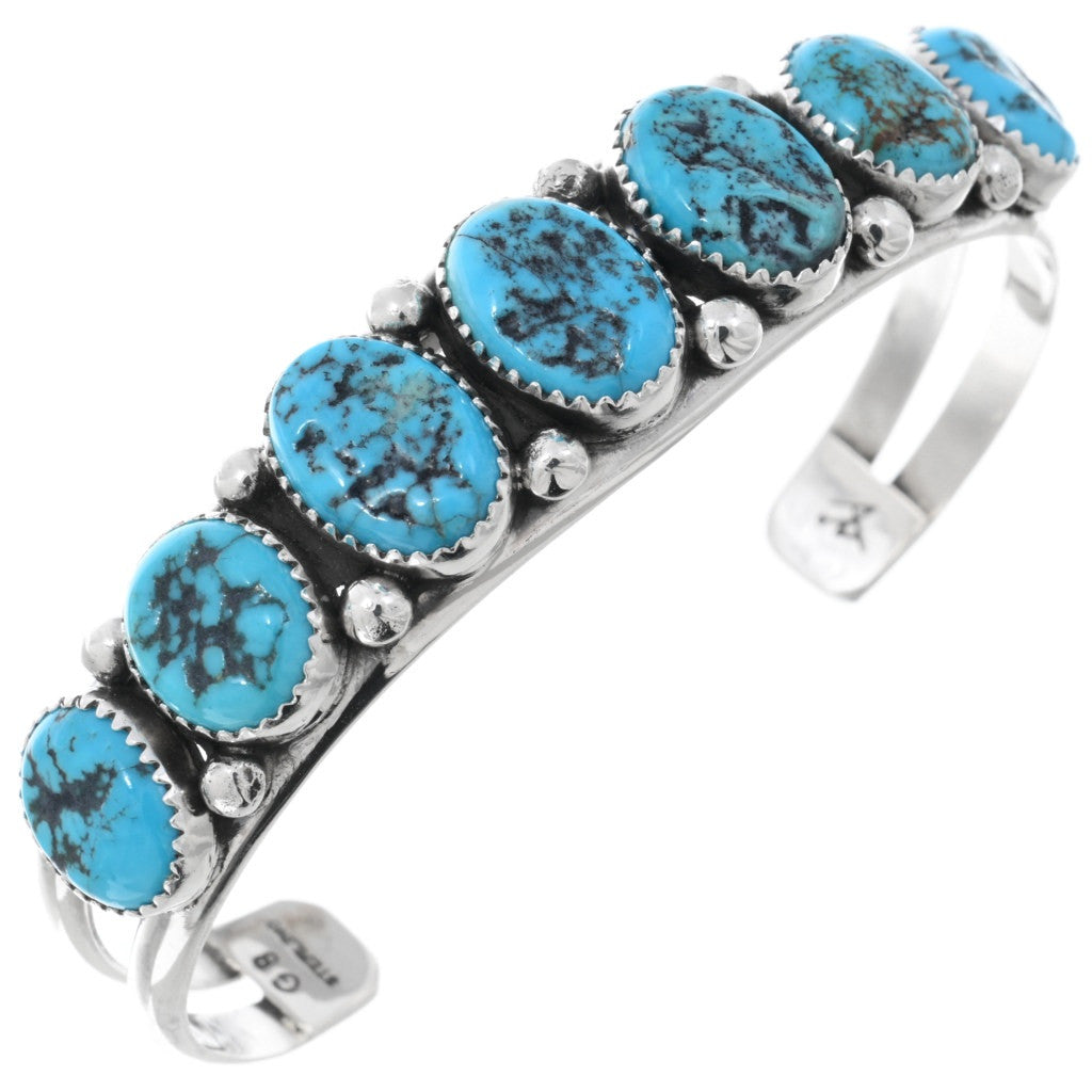 Natural Kingman Nugget and Sterling Cuff