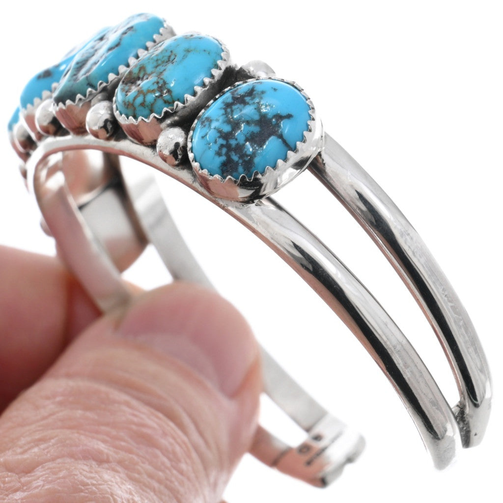 Natural Kingman Nugget and Sterling Cuff