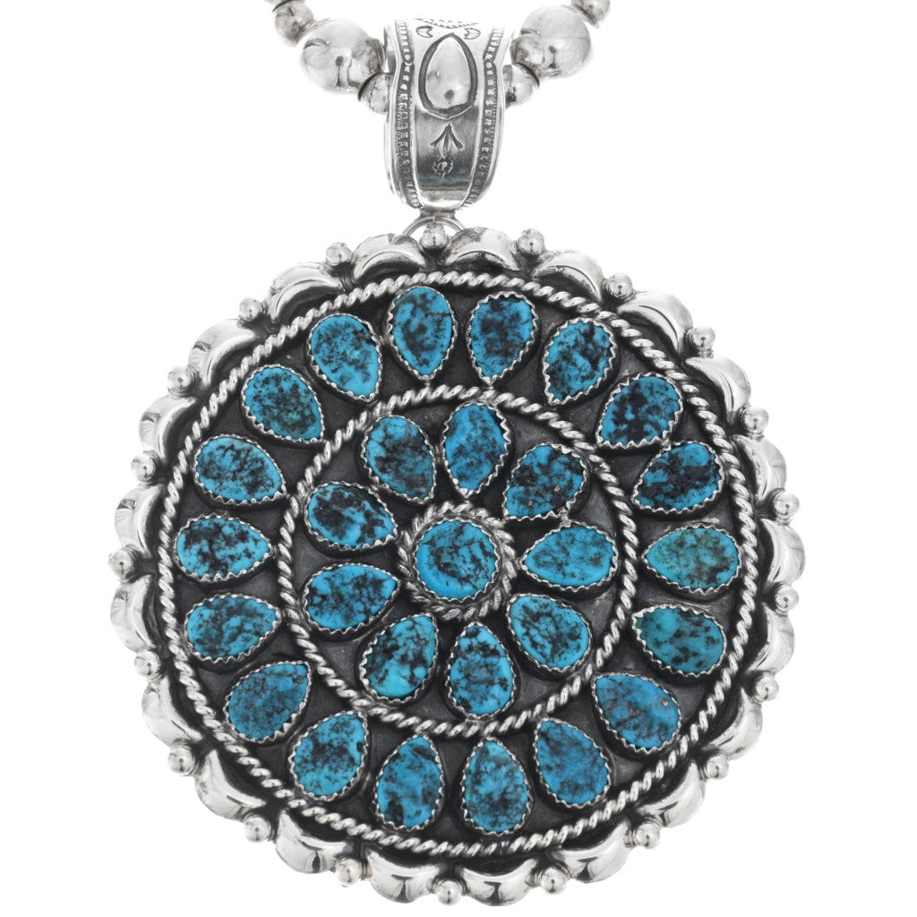 Kingman Turquoise Navajo Cluster Pendant