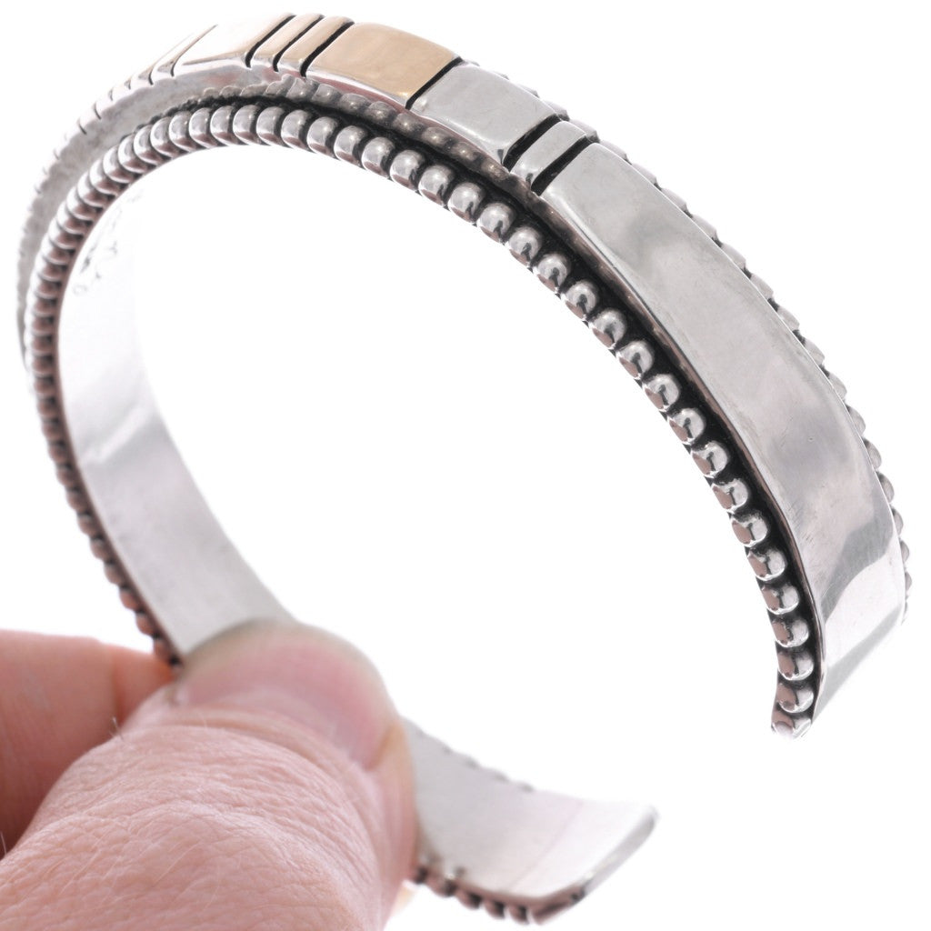 Vintage 14k Gold and Sterling Navajo Cuff