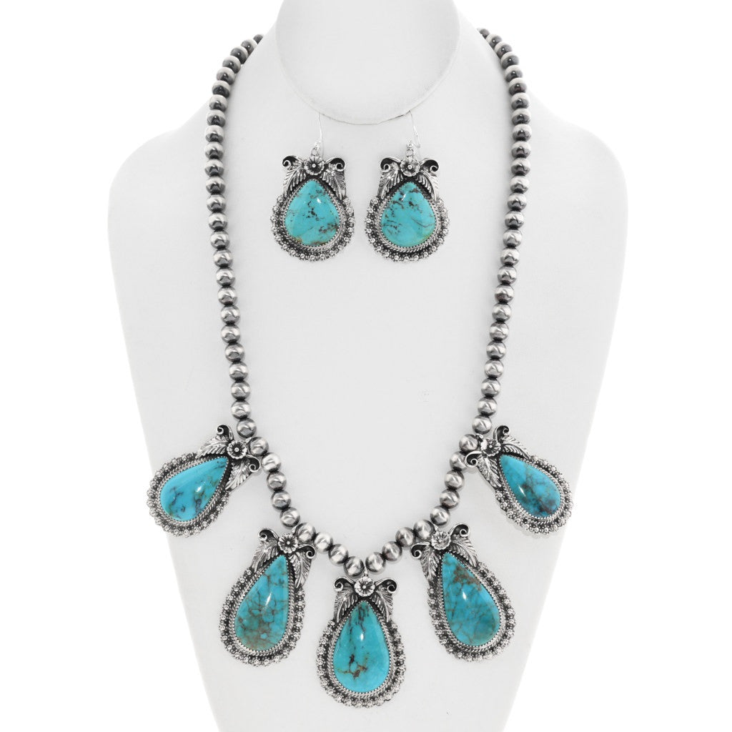 Kings Manassa Turquoise Necklace Set