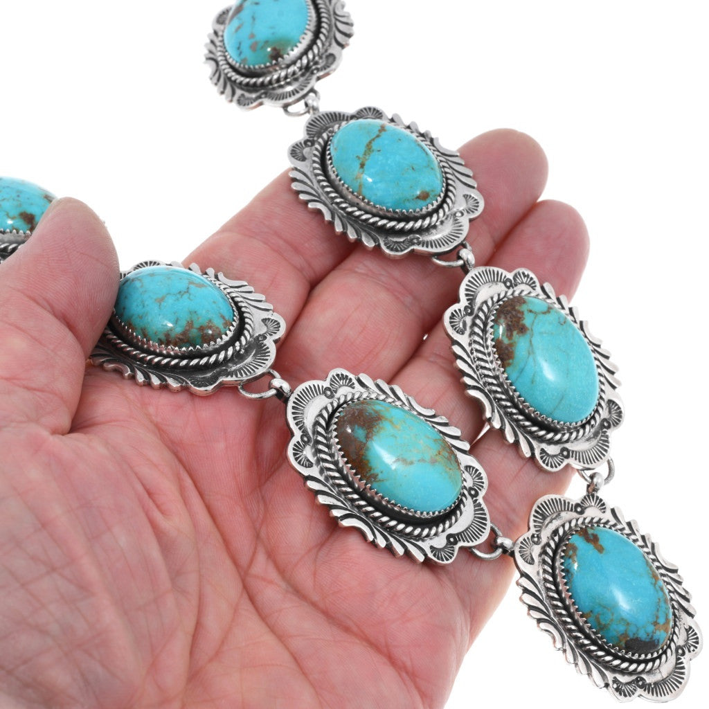 Kingman Turquoise + Sterling Statement Necklace Set