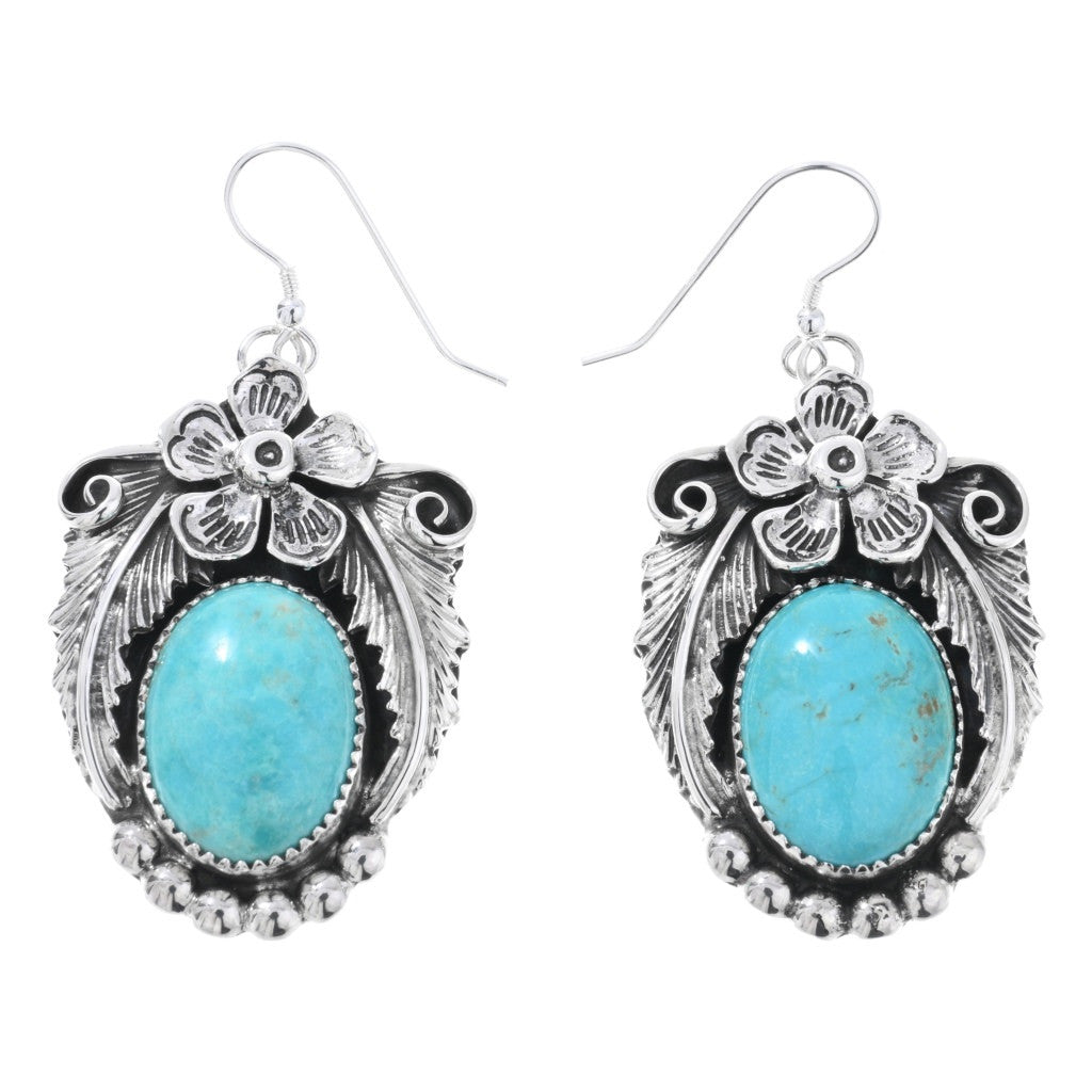 Natural Kingman Turquoise + Sterling Navajo Necklace Set