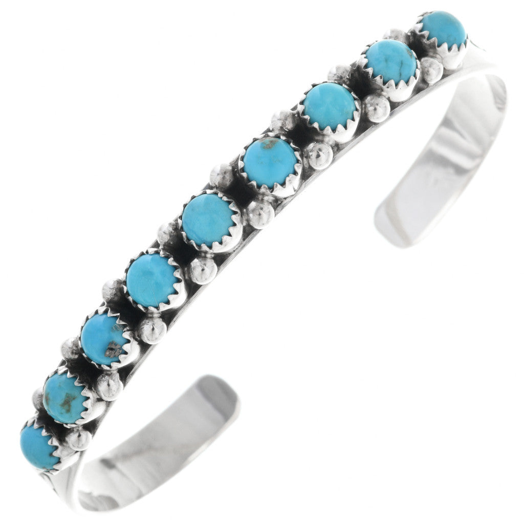 Handmade Sterling and Sleeping Beauty Turquoise Cuff