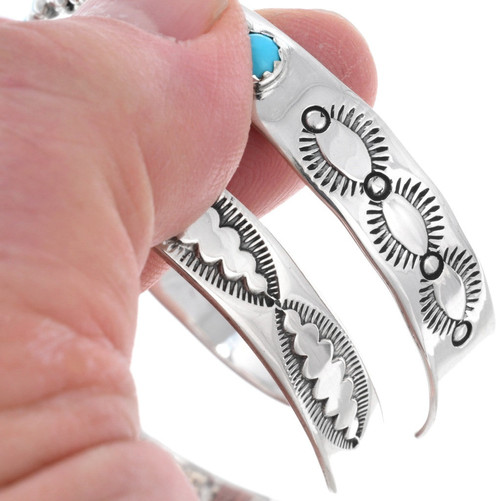 Handmade Sterling and Sleeping Beauty Turquoise Cuff