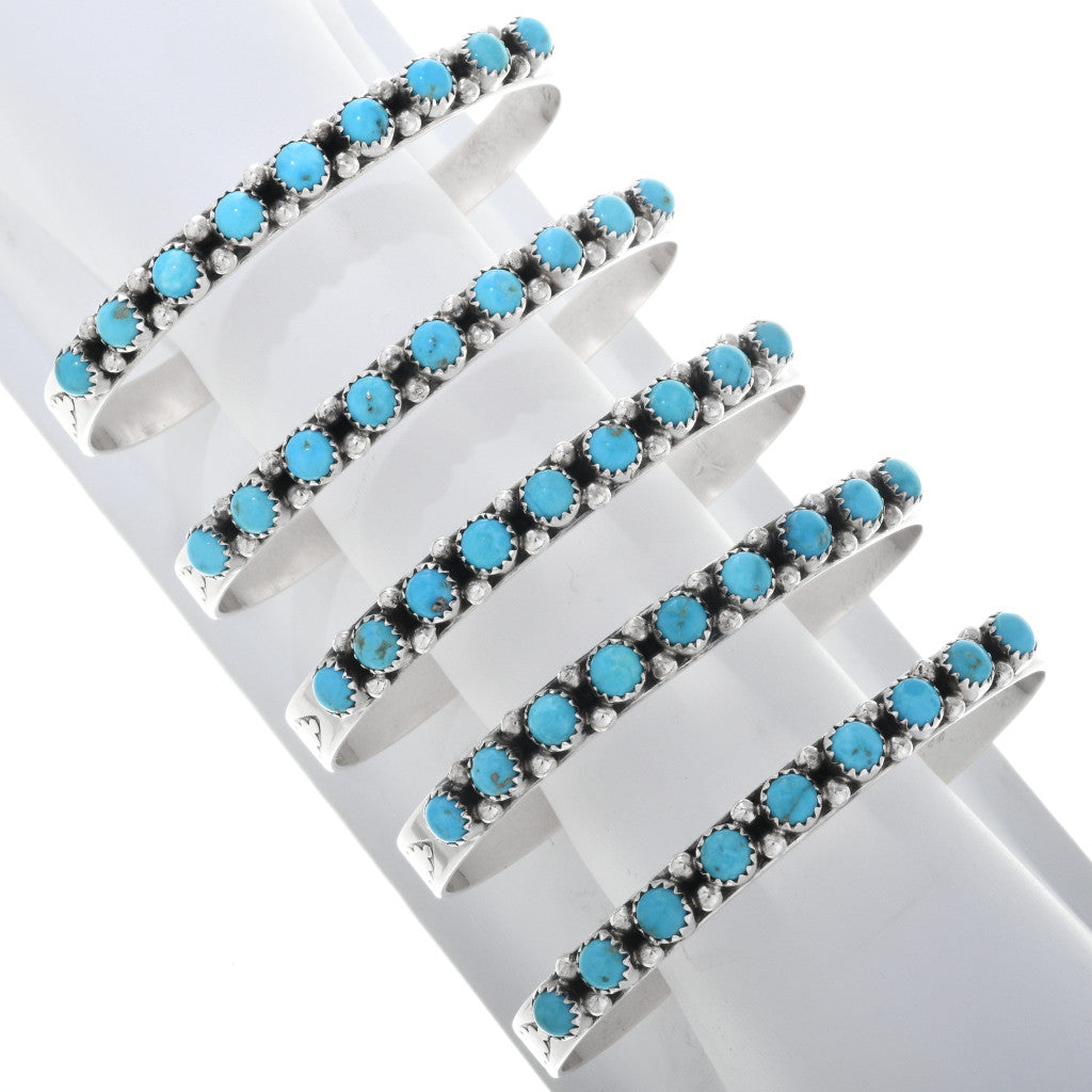 Handmade Sterling and Sleeping Beauty Turquoise Cuff