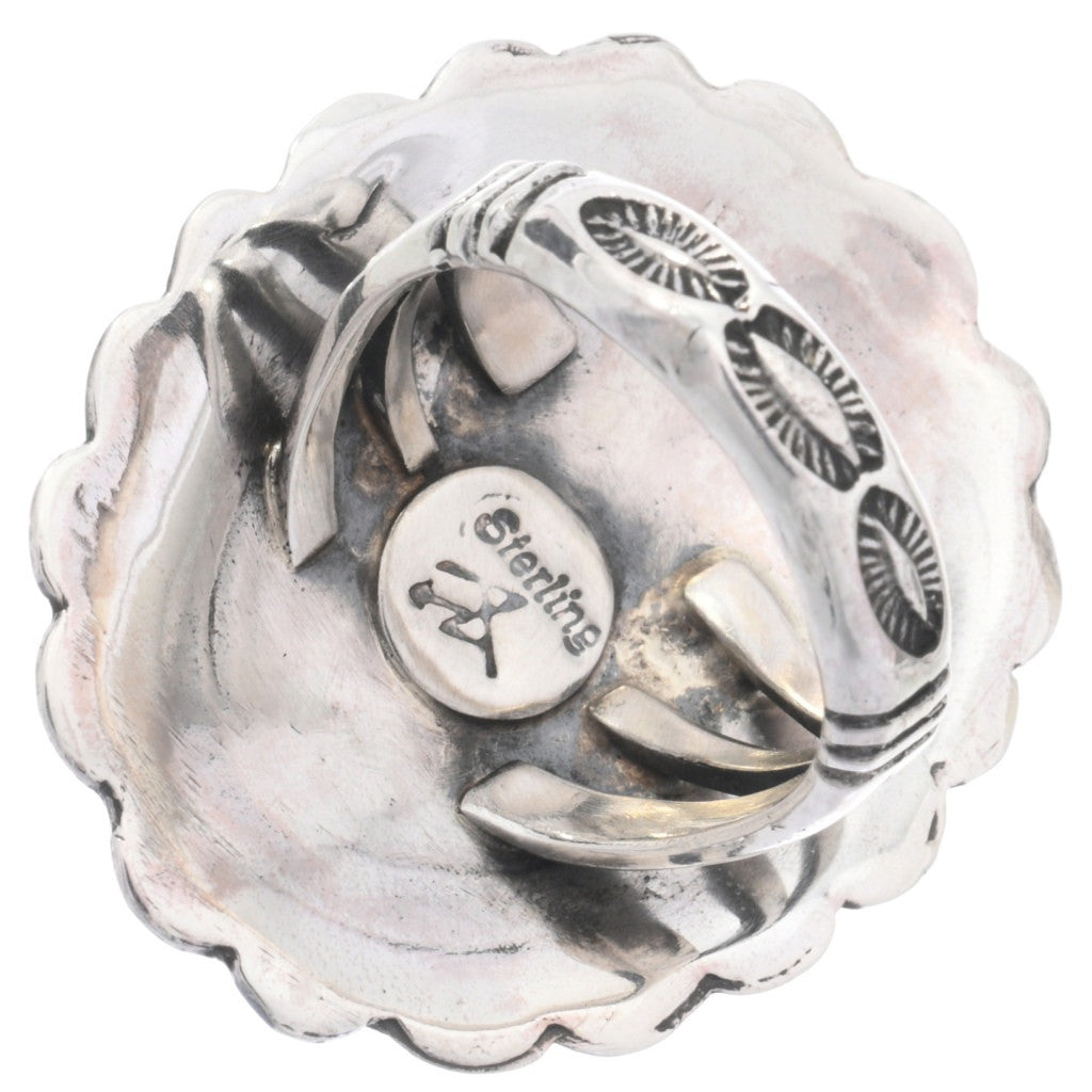 Sterling Silver Stamped Concho Ring