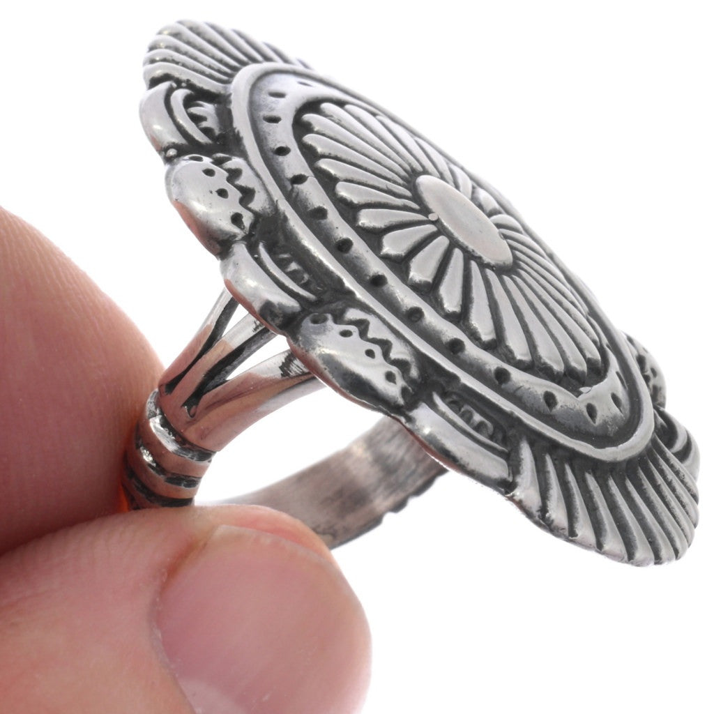 Navajo Handmade Sterling Silver Choncho Ring