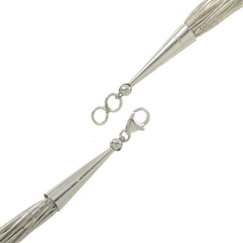 20 Strand Navajo Silver Necklace-24”