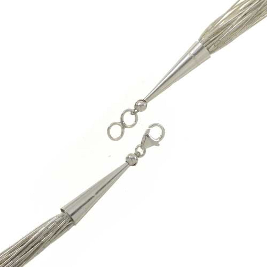 30 Strand Liquid Silver Necklace-24”