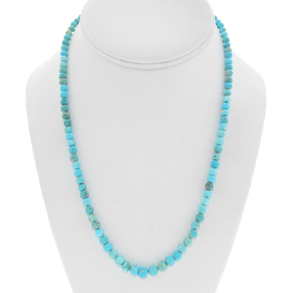 Navajo Sonoran Gold Graduated Turquoise Beaded Necklace-19.5”