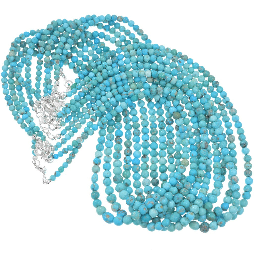 Navajo Sonoran Gold Graduated Turquoise Beaded Necklace-19.5”