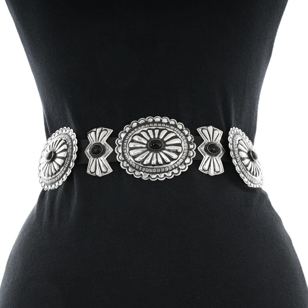 Onyx Navajo Concho Belt -Oval Buckle