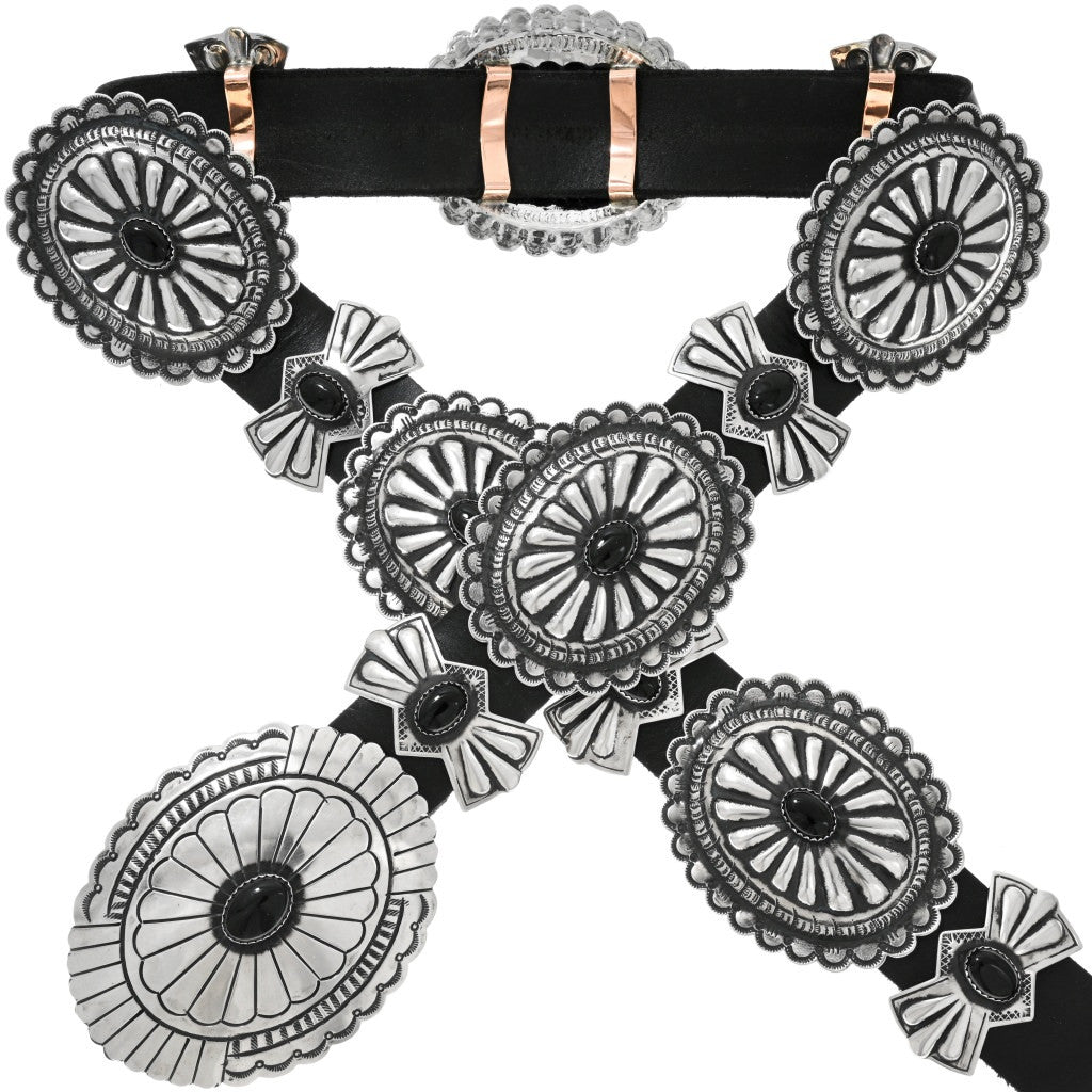 Onyx Navajo Concho Belt -Oval Buckle