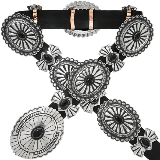 Onyx Navajo Concho Belt -Oval Buckle