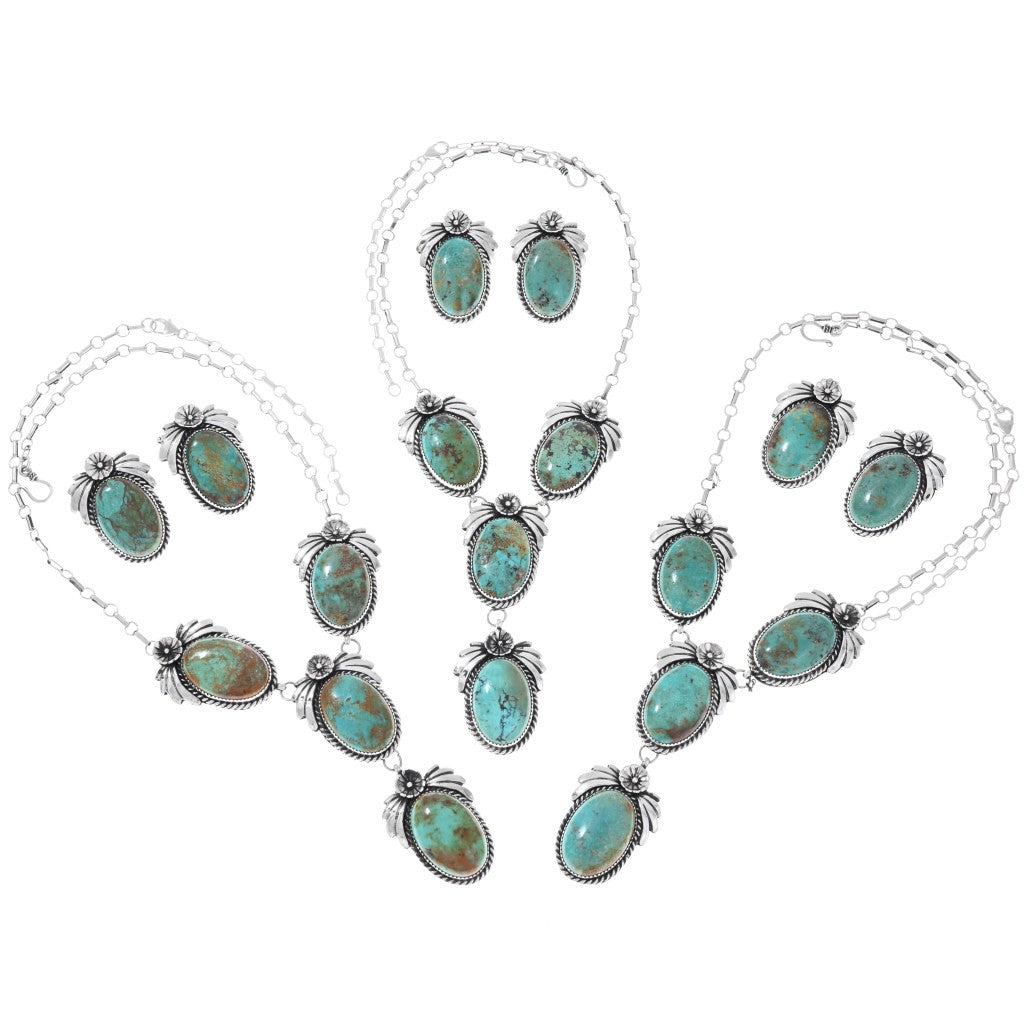 Number 8 Turquoise Navajo Handmade Lariat Necklace