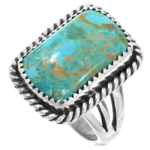 Traditional Navajo Rectangle Turquoise Ring