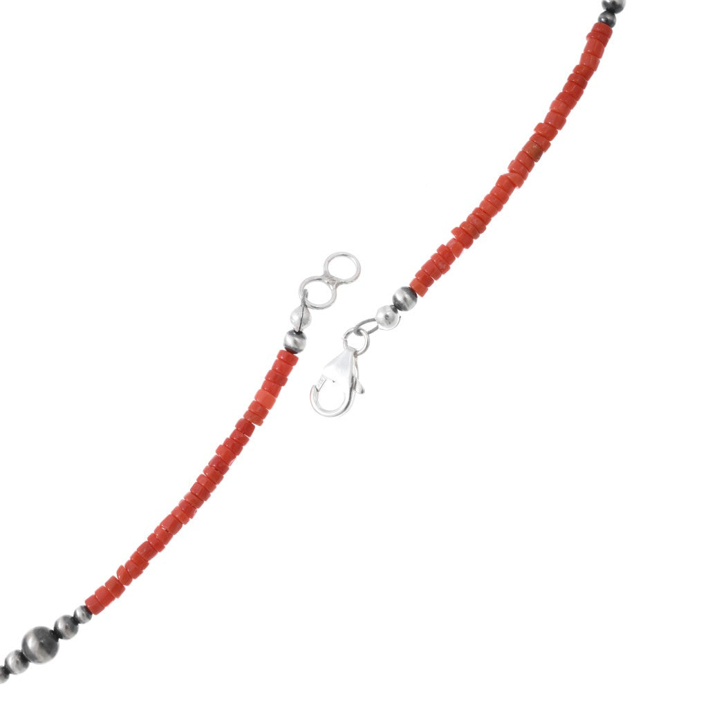 Coral & Silver Pearl Necklace