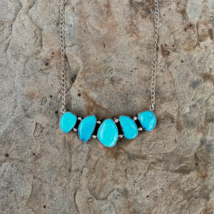 Turquoise Cluster Pendant Necklace