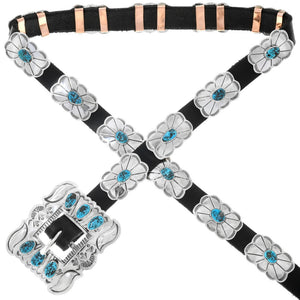 Navajo Sterling & Turquoise Concho Belt for Skinny Jeans