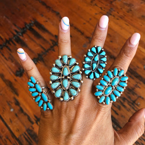 Pearlene Turquoise Cluster Ring