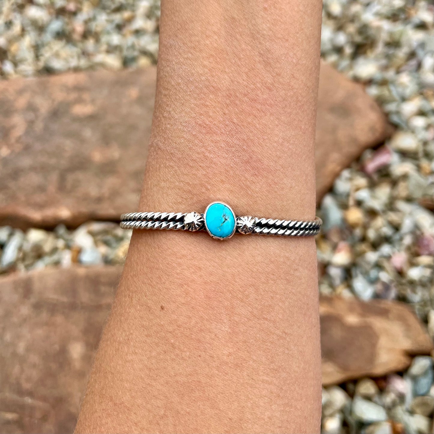 Twist Wire Turquoise Stacker Cuff