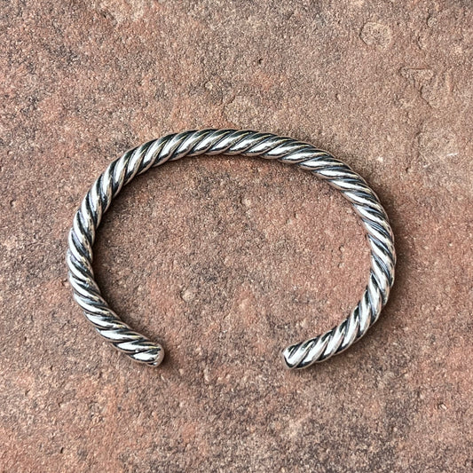 Heavy Twist Wire Sterling Stacker Cuff