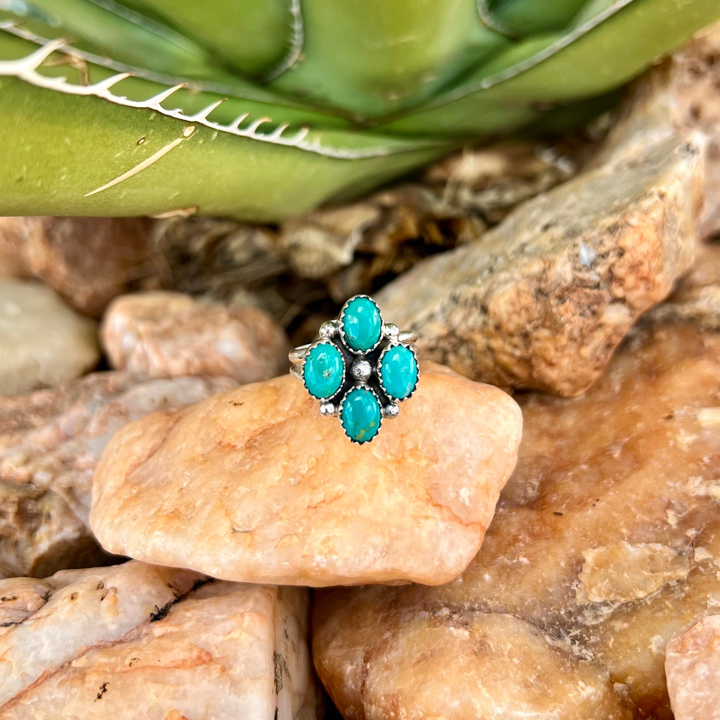 The Laney Turquoise Cluster Ring-Adjustable