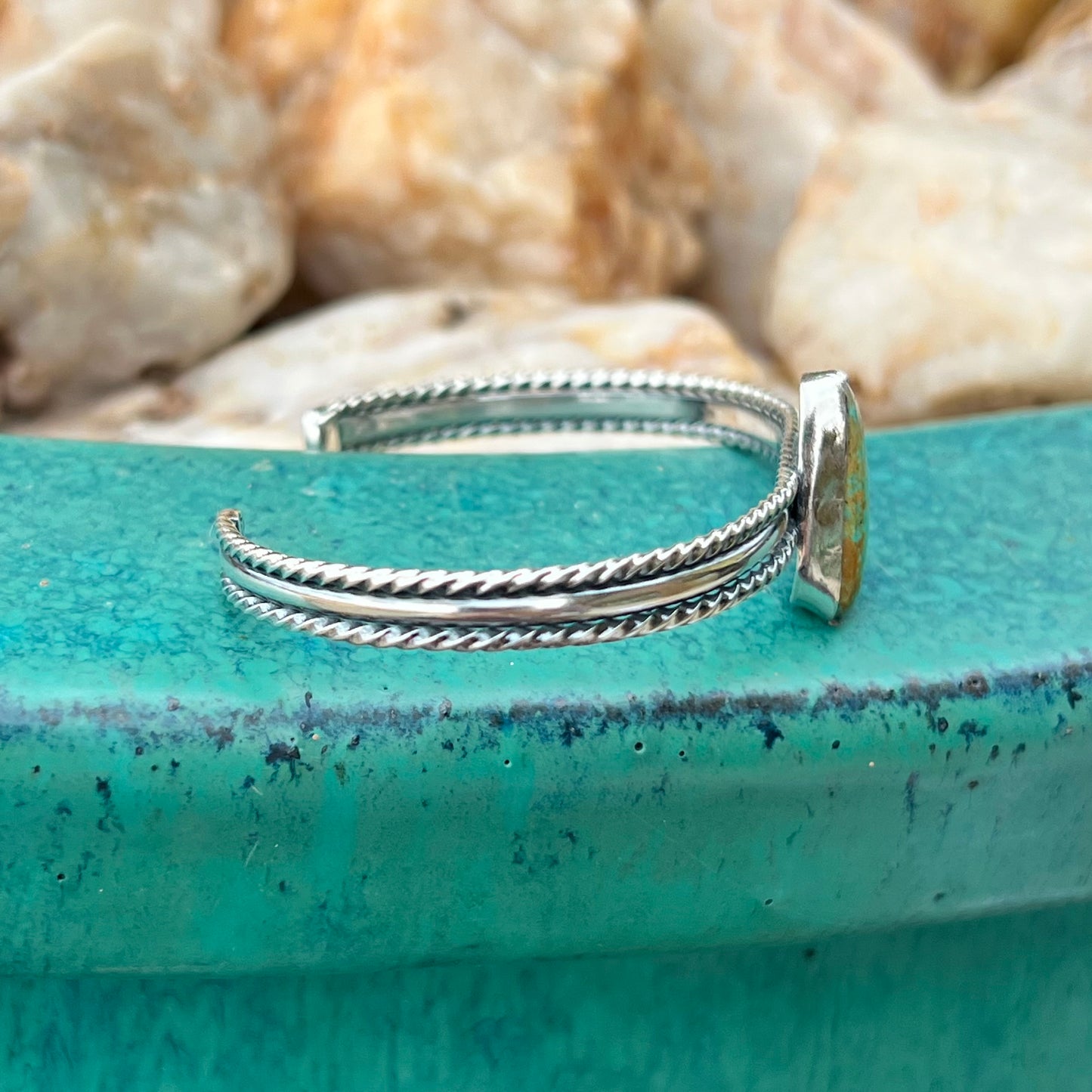 Triangle Turquoise Stacker Cuff