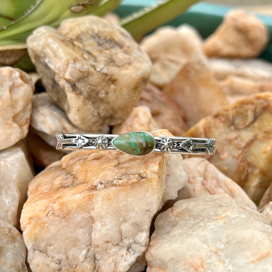 Turquoise and Sterling Arrow Stacker Cuff