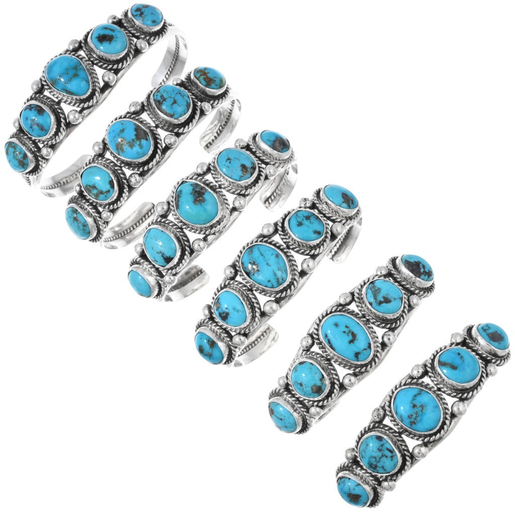 Navajo Handmade Sterling and Turquoise Cuff