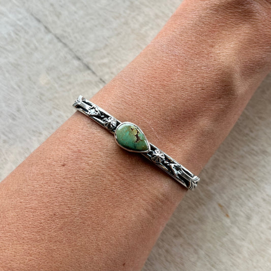 Turquoise and Sterling Arrow Stacker Cuff