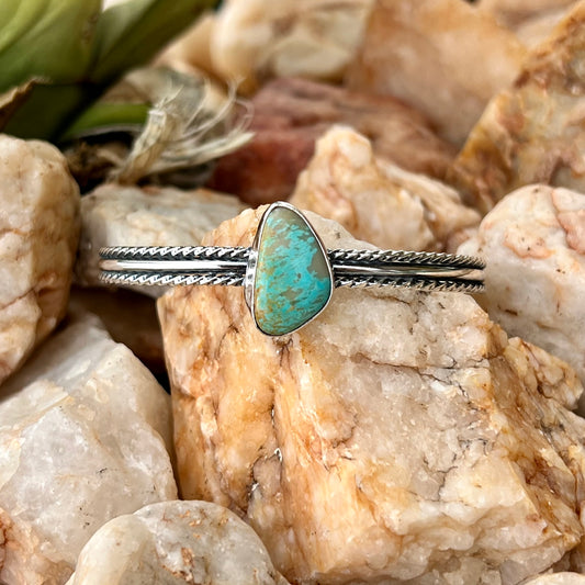 Triangle Turquoise Stacker Cuff
