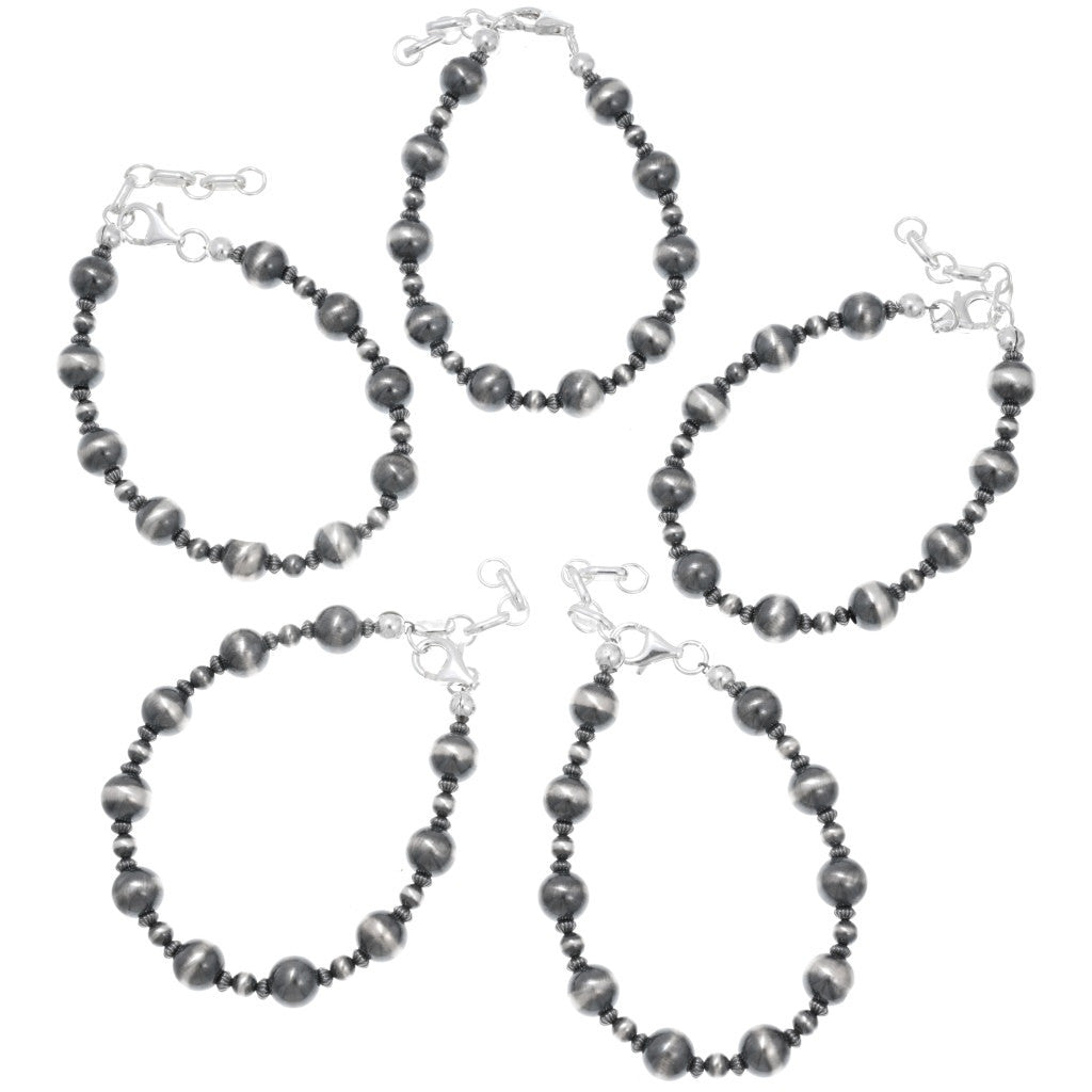 Sterling Silver Beaded Bracelet