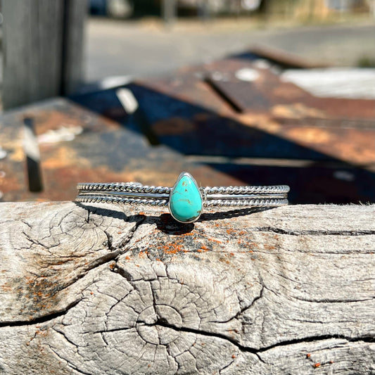 Teardrop Turquoise Stacker Cuff