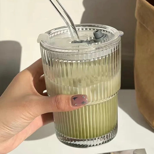 Ribbed Glass Tumbler - 14oz