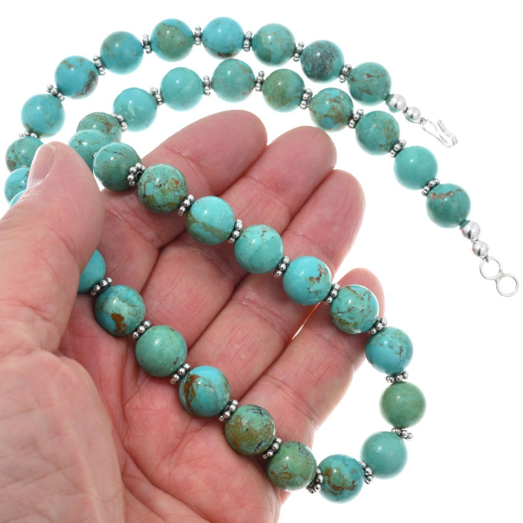 22” Number 8 Turquoise Navajo Beaded Necklace