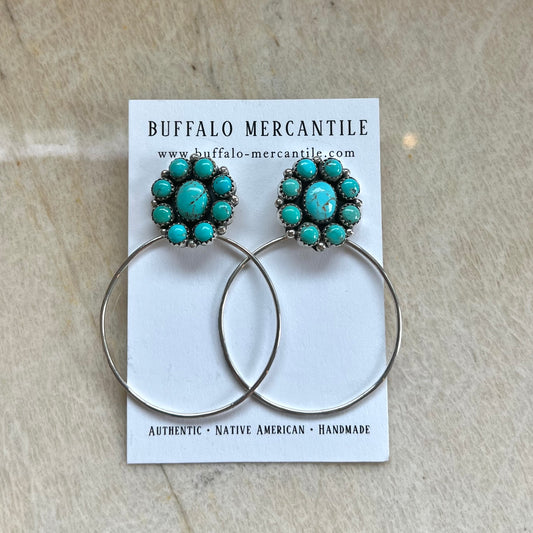 Turquoise Cluster Hoops