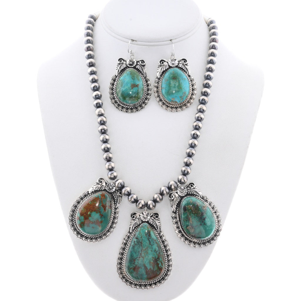 Kings Manassa Turquoise Necklace Set